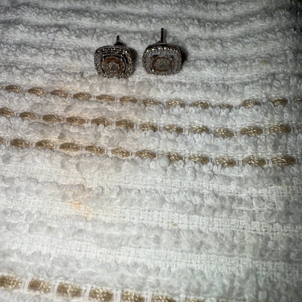 Belk & Co. 1/10 ct. t.w. Diamond Square Stud Earrings in Sterling Silver